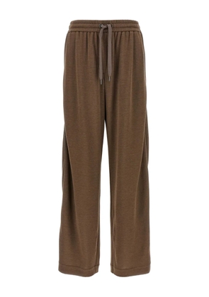 Brunello Cucinelli drawstring wide-leg trousers - Brown