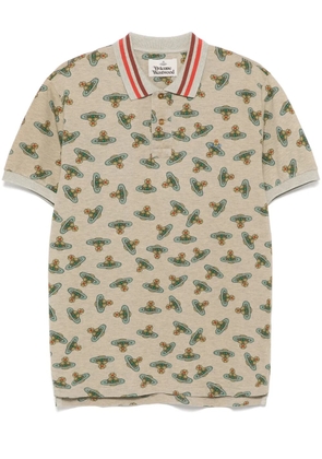 Vivienne Westwood logo print polo shirt - Neutrals