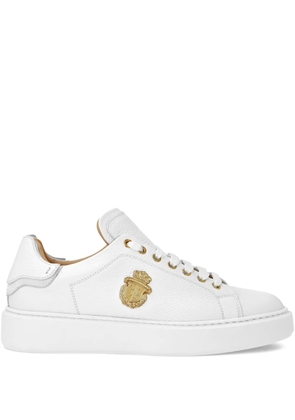 Billionaire embossed-logo leather sneakers - White