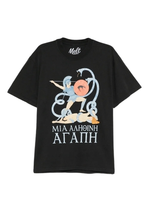 Melt cotton printed T-shirt - Black