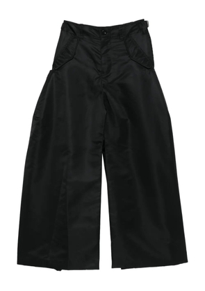 sacai buckle-detail wide-leg trousers - Black