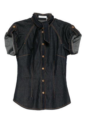 ZIMMERMANN denim tie neck shirt - Blue