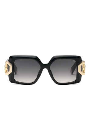 Philipp Plein Eyewear logo-embellishment square-frame sunglasses - Black