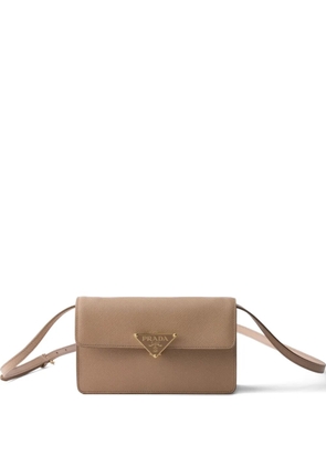 Prada Embleme flap mini bag - Brown