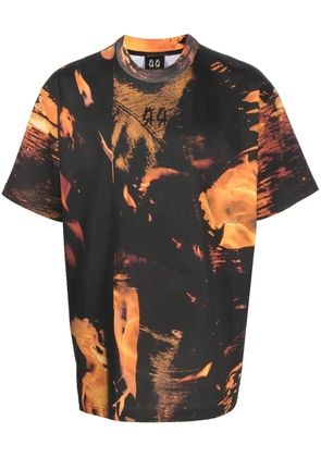 44 LABEL GROUP flame-print short-sleeve T-shirt - Black