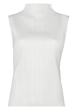 Pleats Please Issey Miyake high neck tank top - Grey