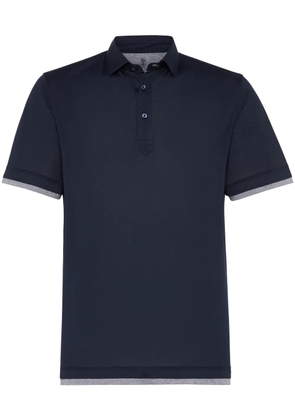 Brunello Cucinelli layered-effect polo shirt - Blue