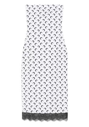 Marine Serre Crescent Moon bustier midi dress - White