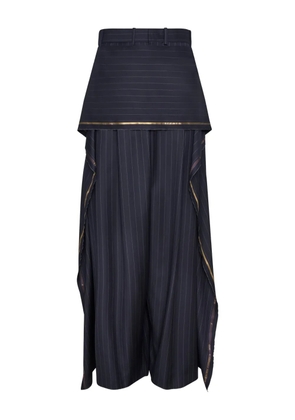 Hed Mayner layered pinstripe trousers - Blue