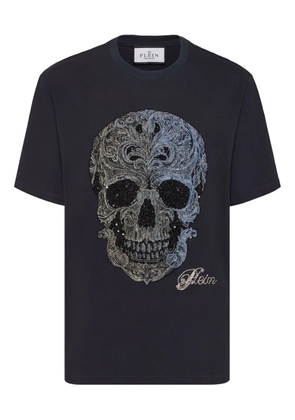 Philipp Plein skull-embroidered T-shirt - Blue