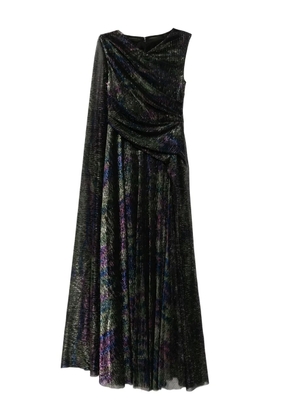 Talbot Runhof cape metallic evening dress - Black
