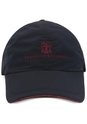 Brunello Cucinelli logo-embroidered cap - Blue