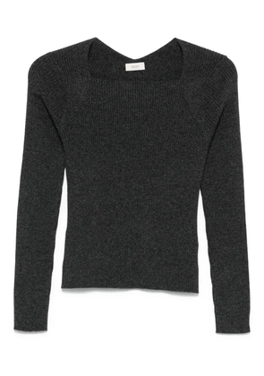 Agnona square-neck ribbed sweater - Grey