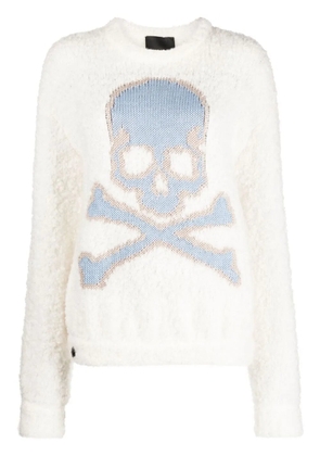 Philipp Plein Skull&Bones knitted jumper - Neutrals
