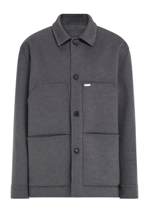 Ferragamo button patch shirt jacket - Grey