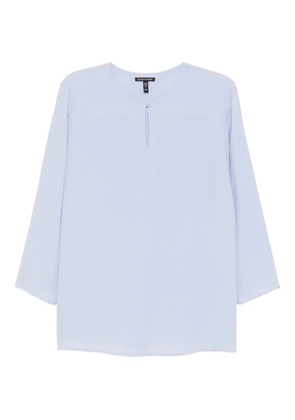 Eileen Fisher silk georgette-crepe tunic - Blue