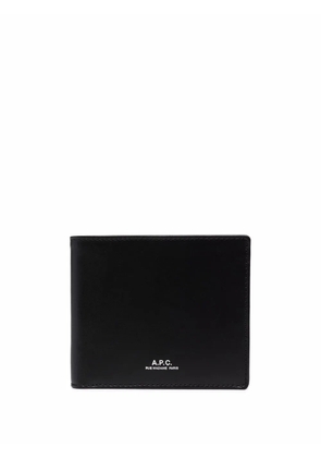 A.P.C. logo-print leather wallet - Black