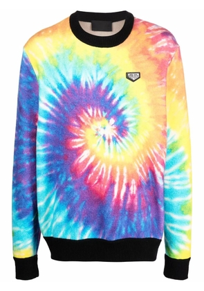 Philipp Plein skull tie dye sweatshirt - Blue