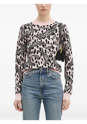 Fiorucci leopard-jacquard crew-neck sweater - Pink