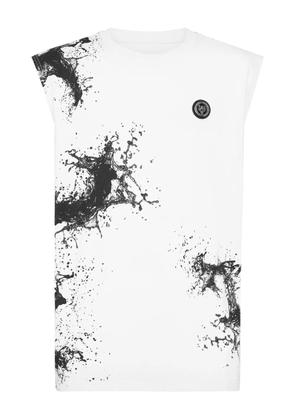 Plein Sport splash tank top - White