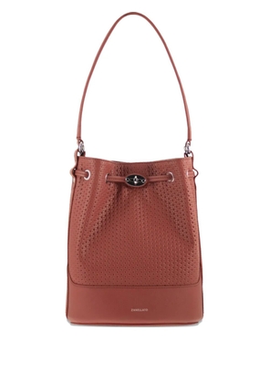 Zanellato Monda' perforated handle bucket bag - Red