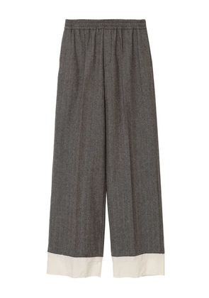 Undercover UP2E1507 herringbone elastic-waist trousers - Brown