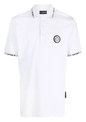 Plein Sport logo-patch short-sleeved polo shirt - White