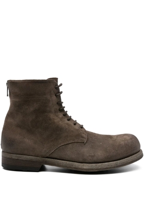 Officine Creative lace-up zip-up boots - Brown