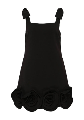 Self-Portrait floral-appliqué mini dress - Black