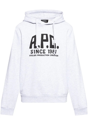 A.P.C. logo-print hoodie - White