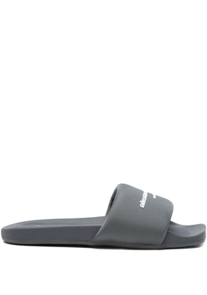 Alexander Wang logo strap slides - Grey