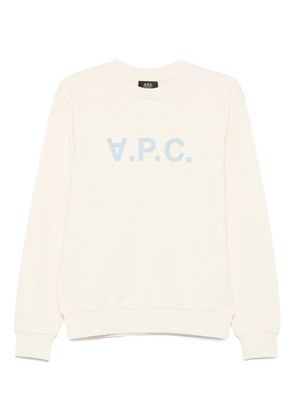 A.P.C. logo-print crew-neck sweater - Neutrals