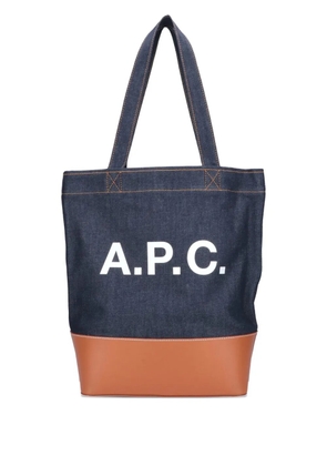 A.P.C. denim logo tote bag - Blue