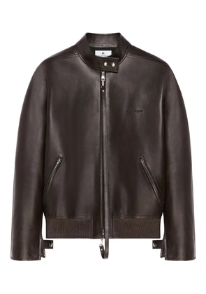 Courrèges zip-up leather jacket - Brown