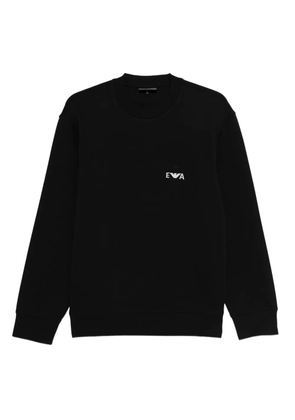 Emporio Armani logo-embroidered sweatshirt - Black