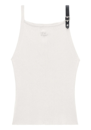 Courrèges buckle-detail ribbed tank top - Pink