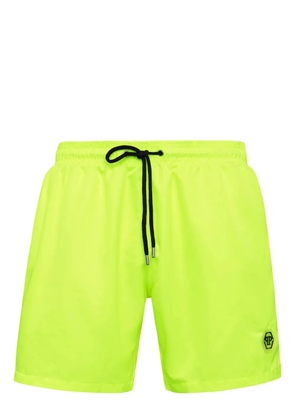 Philipp Plein appliqué-logo swim shorts - Yellow