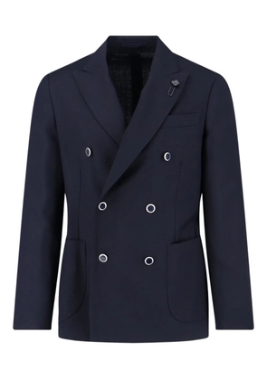 Lardini wool double-breasted blazer - Blue