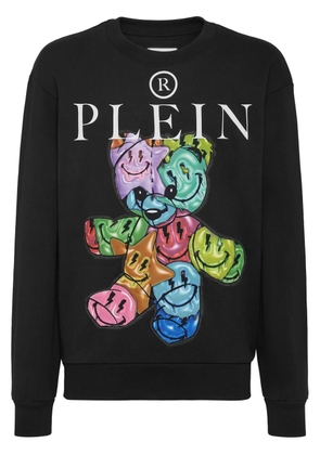 Philipp Plein teddy bear-print cotton sweatshirt - Black