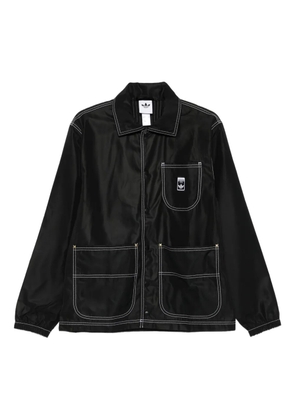 adidas contrast-stitch pocketed shirt jacket - Black