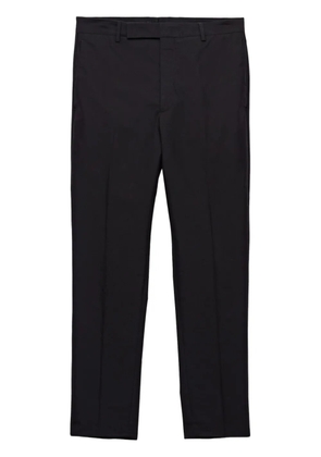 Prada triangle-logo cotton trousers - Black