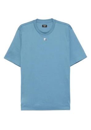 FENDI FF logo-plaque cotton t-shirt - Blue