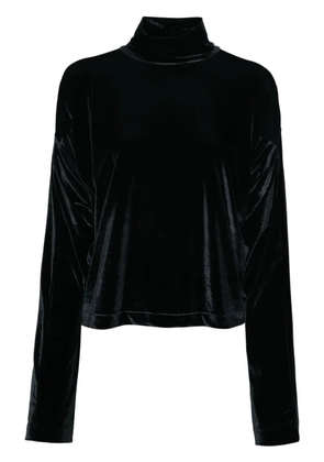 ALAINPAUL velour high-neck top - Black