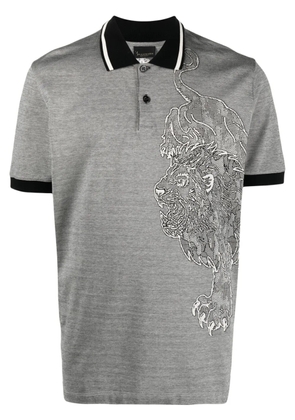 Billionaire lion-print polo shirt - Black
