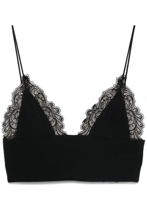 David Koma lace-detail cropped top - Black
