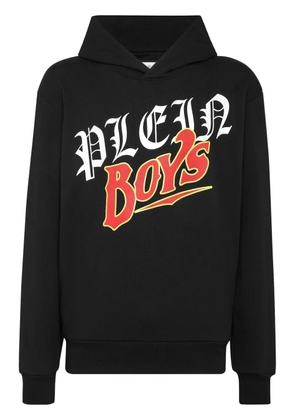 Philipp Plein logo-print cotton hoodie - Black