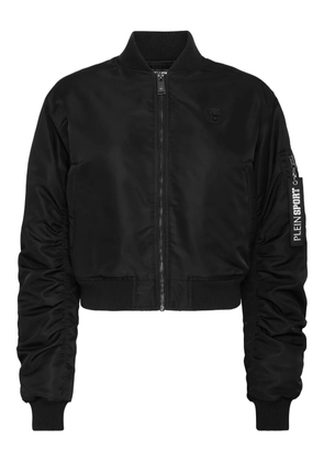 Plein Sport icon-detail zip-up bomber jacket - Black