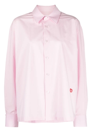 Alexander Wang logo-patch cotton shirt - Pink