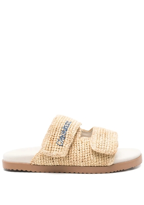 DSQUARED2 logo-embroidered slides - Neutrals