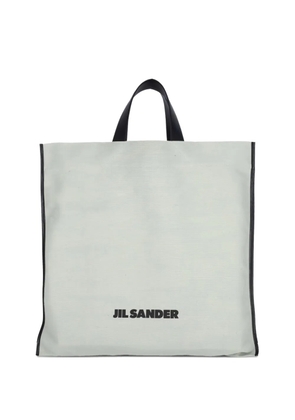 Jil Sander large leather-trimmed tote bag - Green
